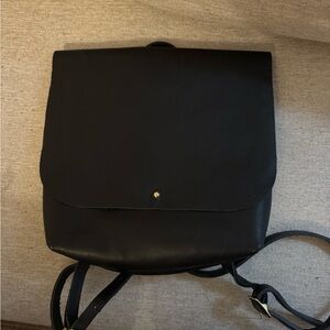 Elegant Black Leather Backpack